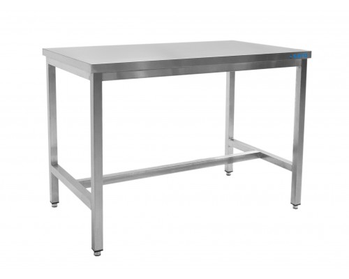 SARO Roestvrijstalen tafel, zonder onderblad <br> - 600 mm diepte, 800 mm