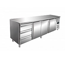 SARO Cooling table with 3 doors and 1x 3 drawer set, model KYLJA 4130 TN