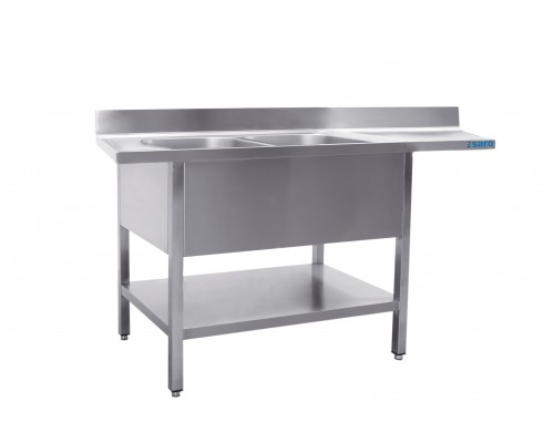 SARO Sink station with 2 basins, left- 700 mm depth, 1600mm