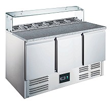 SARO Pizzatisch, 3 Türen, Glasaufsatz, 
Modell EPS 903 G