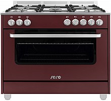 SARO Multifunctioneel  gasfornuis met electrische oven model TS95C61LVI bordeaux