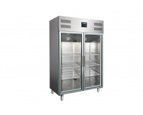 SARO Commercial refrigerator with glass doors - 2/1 GN, model GN 1200 TNG