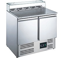 SARO Pizzatisch, 2 Türen, Glasaufsatz, 
Modell EPS 900G