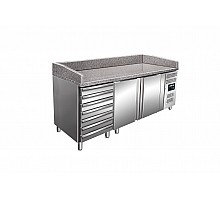 SARO Pizzatisch, 2 Türen + 7 Schubladen, 
Modell MARGA PZ 2610 TN