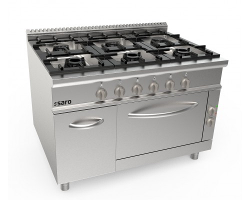 SARO Gas stove + electric oven 6 burners LQ model LQ / CUG6NE