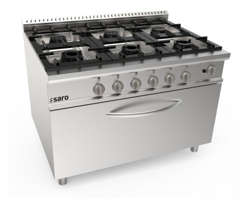 SARO Gasfornuis + gasoven 6 pits LQ <br> - model LQ / CUG6FM