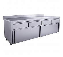 SARO Schuifdeurkast <br> - 4 lades.2000X700mm met Opstaande rand