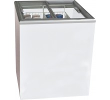 SARO commercial chest freezer with sliding glass lid, model NOVA 22-2BC100A