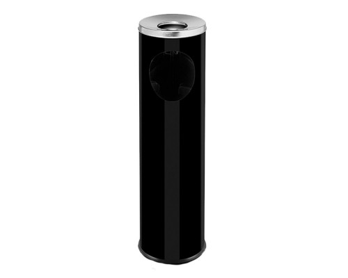 Trash bin with ashtray 15 l black, Stalgast, 068213