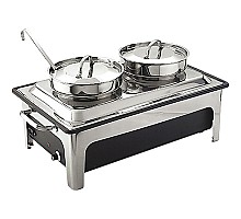 Electric chafing dish with 2 soup kettles 2x4 l , Stalgast, 433241