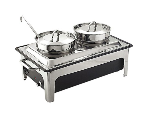 electric chafing dish with 2 soup kettles 2x4 l