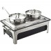 electric chafing dish with 2 soup kettles 2x4 l