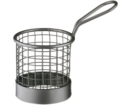 Finger food serving basket, black, ø 80 mm, Stalgast, 546052