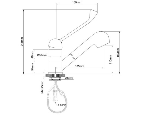 Смеситель для раковины с душем, Stalgast, 651111