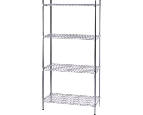 Chromed steel, 4-tier storage shelving unit, foldable, 900x450x1800 mm, Stalgast, 680093