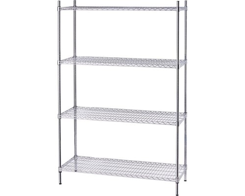 Chromed steel, 4-tier storage shelving unit, foldable, 1200x450x1800mm, Stalgast, 680123