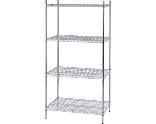 Chromed steel, 4-tier storage shelving unit, 908x610x1800 mm, Stalgast, 681093