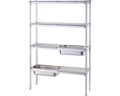 Aluminum storage shelving unit for gn 1/1 containers, Stalgast, 686100