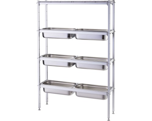 Aluminum storage shelving unit for gn 1/1 containers, Stalgast, 686100