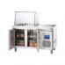 2-door salad refrigerated table with a glass extension and a worktop, 240 l, Stalgast, 832225