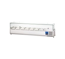 Top-mounted refrigerated display case with glass, l 1600 mm, 7 x gn 1/4, Stalgast, 834741