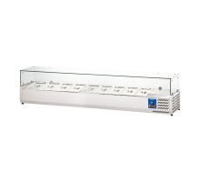 Top-mounted refrigerated display case with glass, l 2000 mm, 9 x gn 1/3, Stalgast, 834930