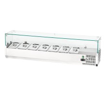 refrigerated prep/servery topper with straight glass with straight glass 7xGN 1/4 1600x335x435 mm