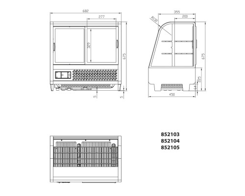 countertop display chiller 100l white, LED light