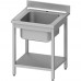 table with one sink, with shelf 600x600x850 mm, for assembly