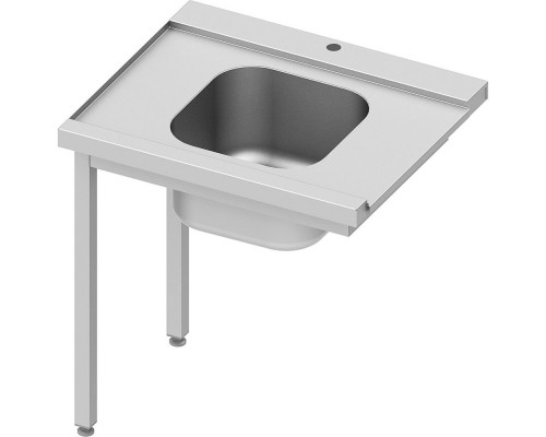 Loading table (l) 1 sink without shelf for stalgast dishwasher on two legs 800x670x870 mm for assembly, Stalgast, 954777080