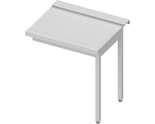 Unloading table (r), without shelf for stalgast dishwasher on two legs 1000x670x870 mm, for assembly, Stalgast, 954807100