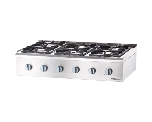 6-burner gas counter top range 1200x700 32, 5kw - g20 , Stalgast, 9707110