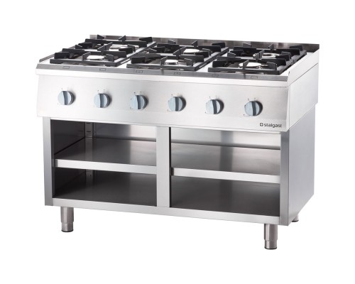 6-burner gas counter top range 1200x700 32, 5kw - g20 , Stalgast, 9707110