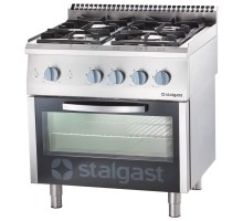 4-burner gas range 800x700x850 with oven (800) 20, 5+5 kw - g20 (gz50), Stalgast, 9710110