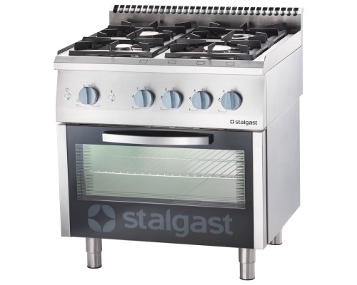 4-burner gas range 800x700x850 with oven (800) 20, 5+5 kw - g30/31 (propan-butan), Stalgast, 9710130