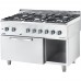 Eco gas stove with electric oven , 6-burners, p 25.5+3.5 kw, u g20, Stalgast, 9714310