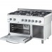 Eco gas stove with electric oven , 6-burners, p 25.5+3.5 kw, u g20, Stalgast, 9714310