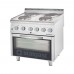 4-burner electric range 800x700x850 with electric oven(800) 10, 4+7 kw (3 heating systems), Stalgast, 9715000