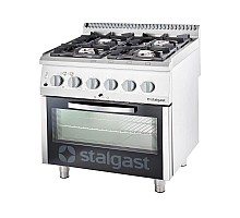 4-burner gas range g30 (propan-butan) with electric oven 20.5kw (set), Stalgast, 9715130