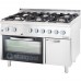 6-burner gas range 1200x700x850 with electric oven 36, 5+7 kw (static) - g20 , Stalgast, 9718210