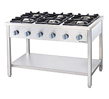 Gas stove, 6 burners, for assembly, 700 mm, 36.5 kw, g20, Stalgast, 978621