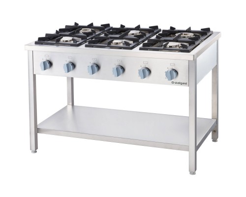 Gas stove, 6 burners, for assembly, 700 mm, 36.5 kw, g30, Stalgast, 978623