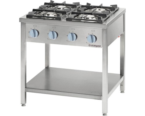 4-burner free standing gas range with undershelf 20, 5 kw - g20 (natural gas), Stalgast, 979511