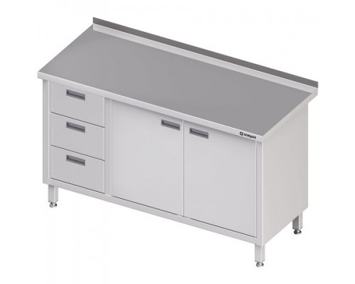 Wall table with three drawers block(l), and two shelves 1400x600x850 mm, Stalgast, 980406140