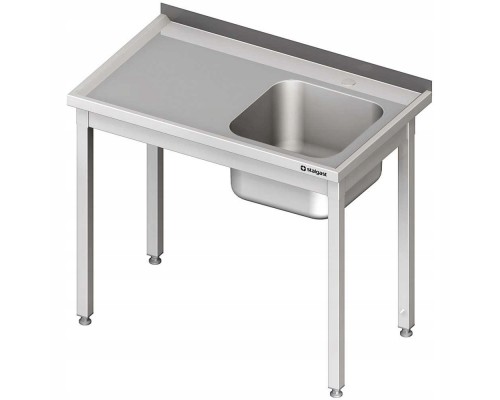 Table with one sink (l), without shelf 1000x600x850 mm for assembly, Stalgast, 980666100