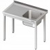 Table with one sink (l), without shelf 1000x600x850 mm for assembly, Stalgast, 980666100