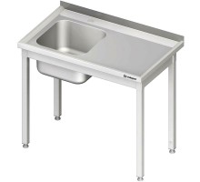 Table with one sink (l), without shelf 1000x600x850 mm for assembly, Stalgast, 980666100