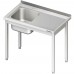 Table with one sink (l), without shelf 1400x600x850 mm for assembly, Stalgast, 980666140