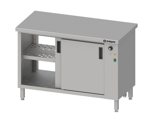 Double-sided table, with cabinet heating, sliding door 1000x700x850 mm, Stalgast, 982197100