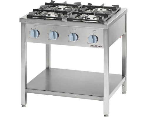 4-burner free standing gas range 900 with undershelf 22, 5 kw - g30 (propane-butane), Stalgast, 999523